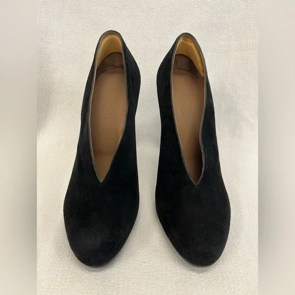 Hermes Florida Suede Black Heels 7.5 - Picture 5 of 16